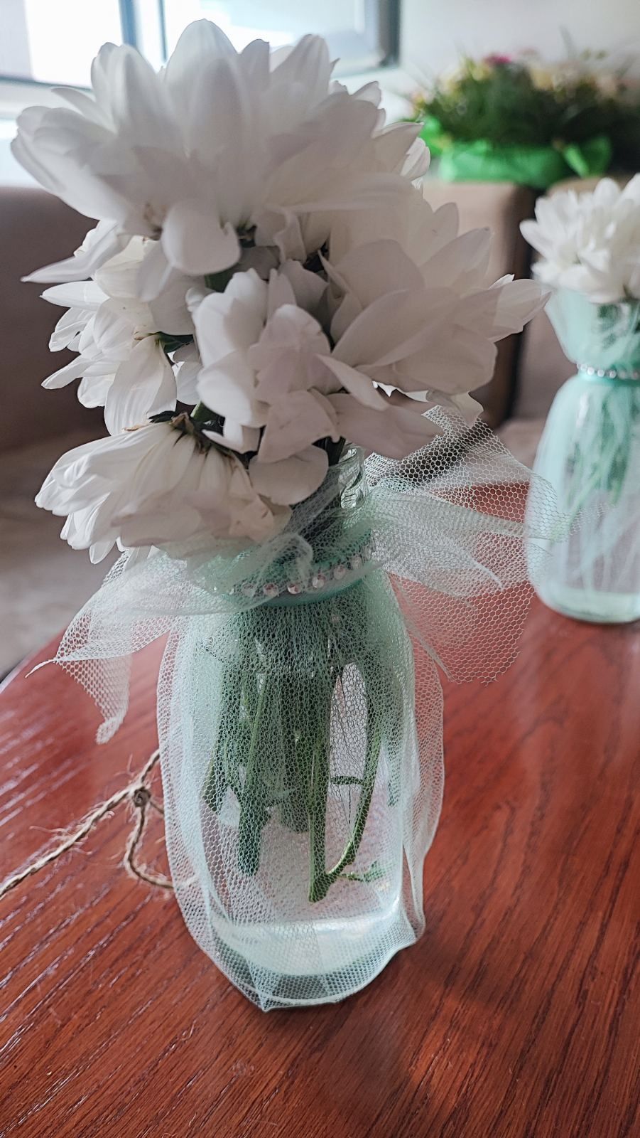 Сватбени вазички - цвят мента
