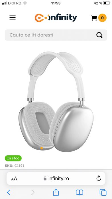 Caști Apple airpods Max bluetooth