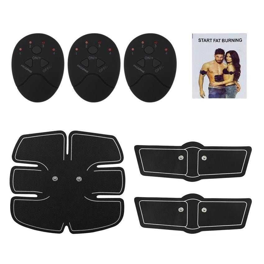 Aparat cu electrostimulare pt abdomen, maini sau picioare, negru