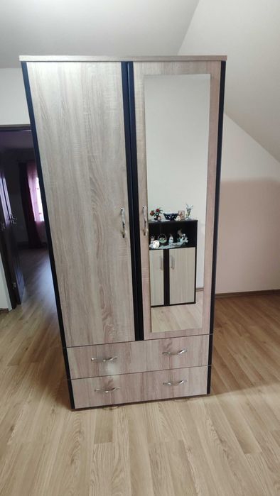 Dulap cu suport haine si doua sertare