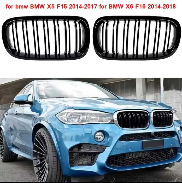 Grile Duble M Negru Lucios Bmw X5 X6 F15 F16