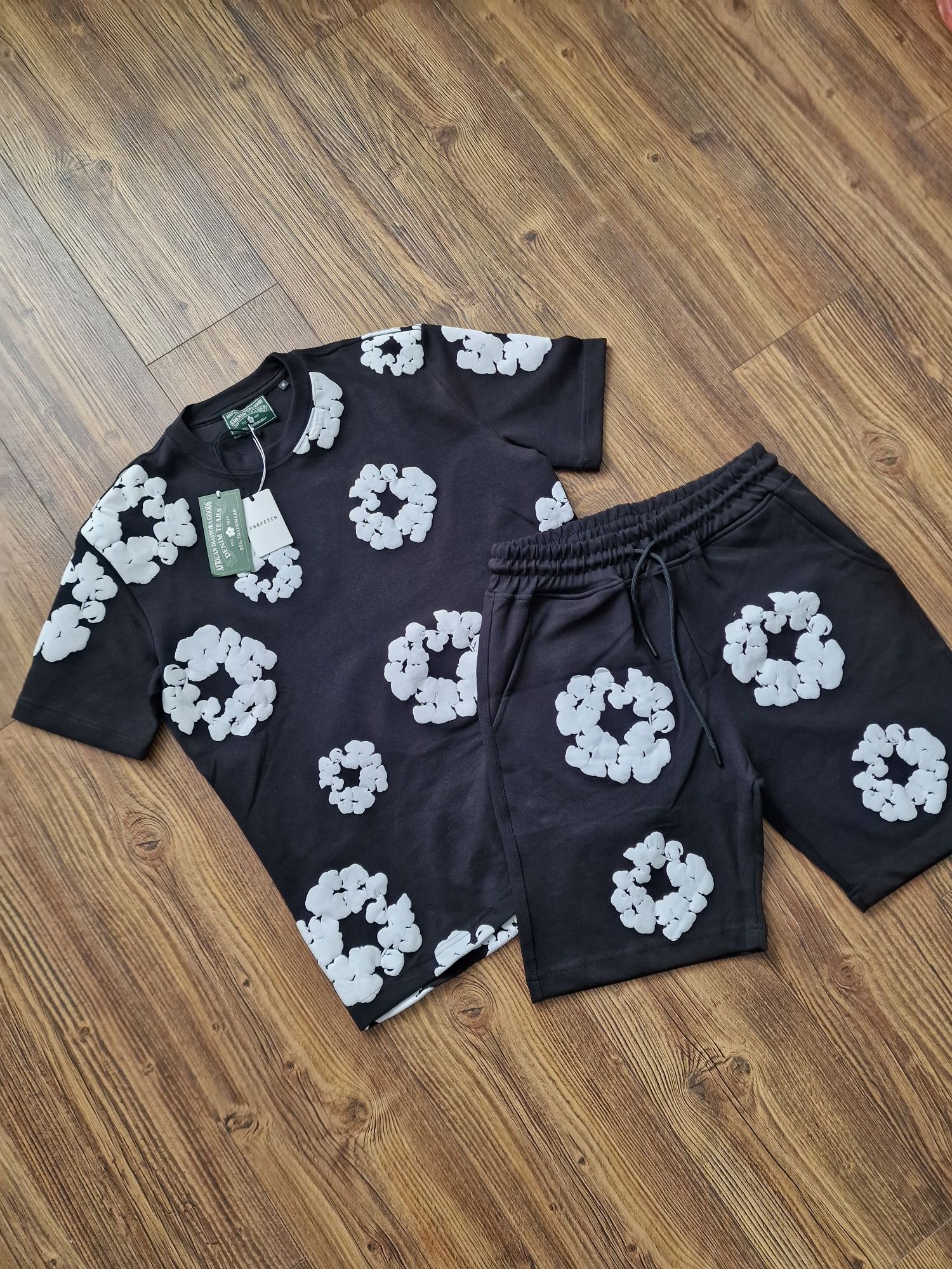 Мъжка екип къси панталони и тениска DENIM TEARS размер S M L XL 2XL 
Н