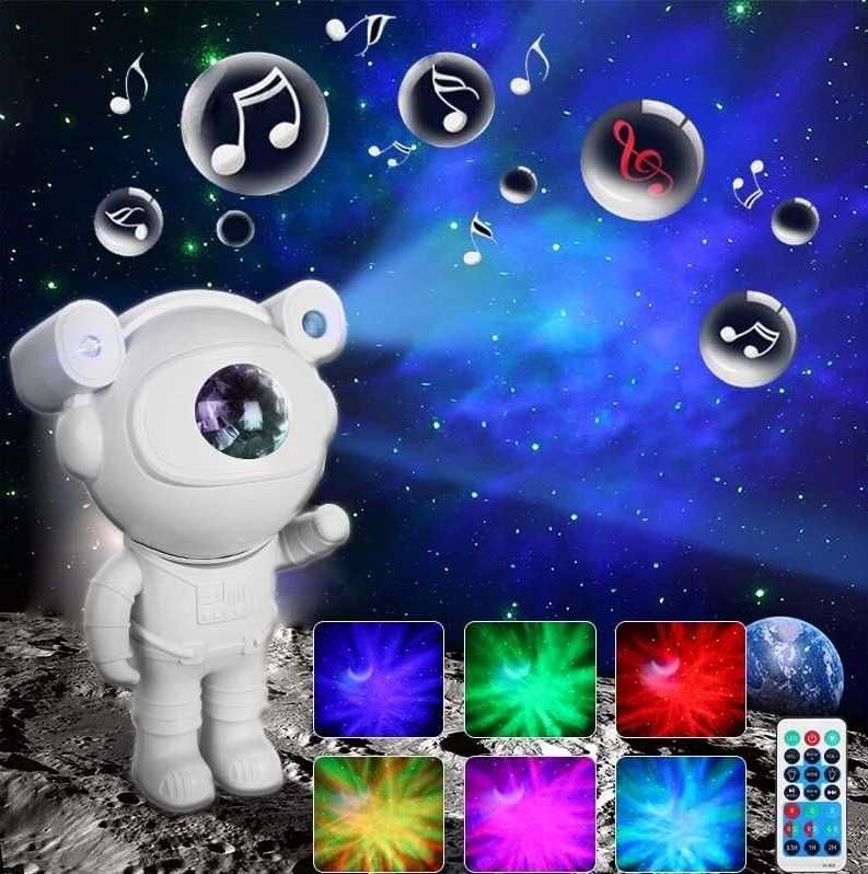 Proiector de lumini tip Astronaut LED RGB Lampa de veghe pentru copii