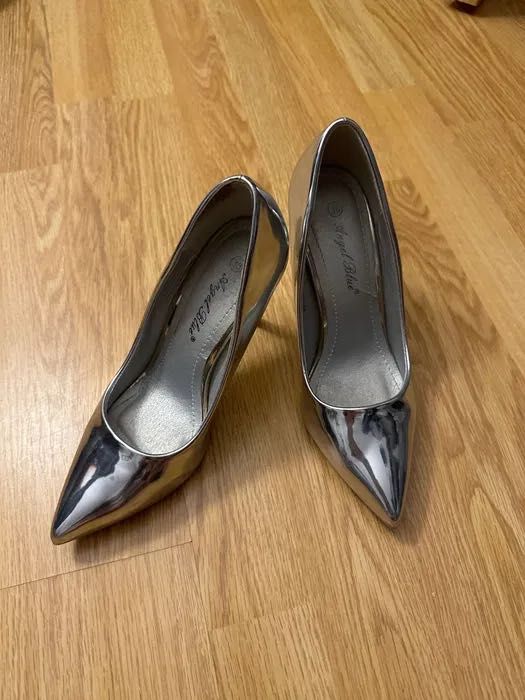 Pantofi Stiletto Argintii