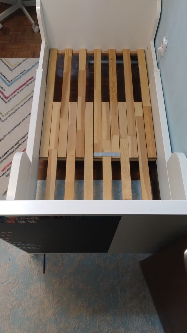 Pat extensibil IKEA BUSUNGE alb 80/200 cm  ( doua bucăți)