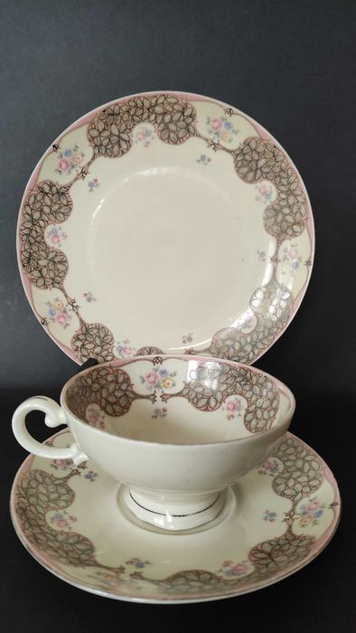 Баварски порцеланов троен сет за чай/дълго кафе