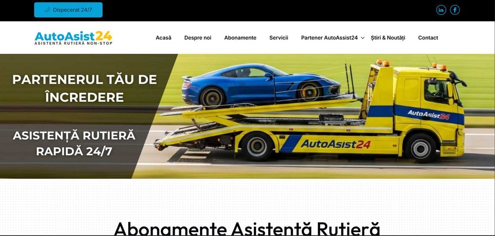 Startup complet funcțional în Asistență Rutieră cu acoperire Europeana