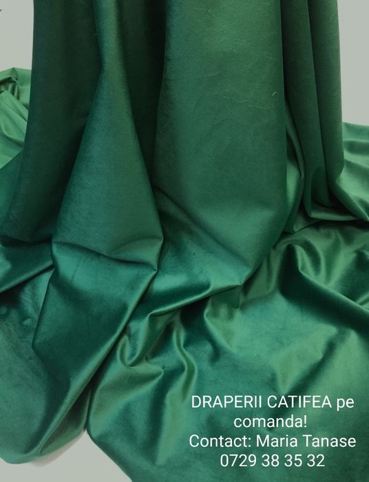 Draperii catifea verde smarald
