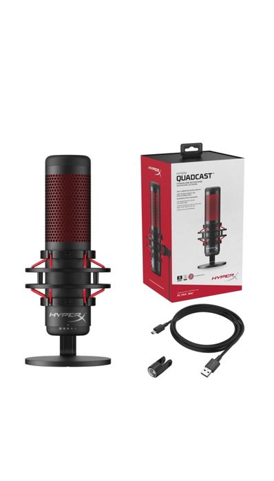 Microfon HyperX QuadCast, USB, stereo/omnidirectional/cardioid/bidirec