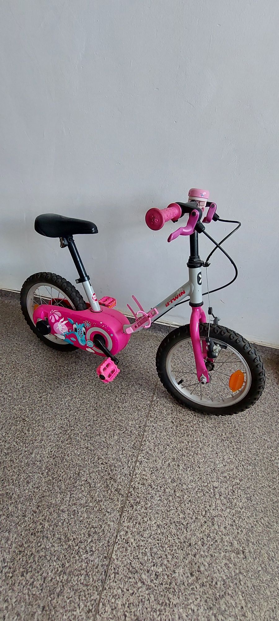 Bicicleta BTWIN Copii roz cu alb