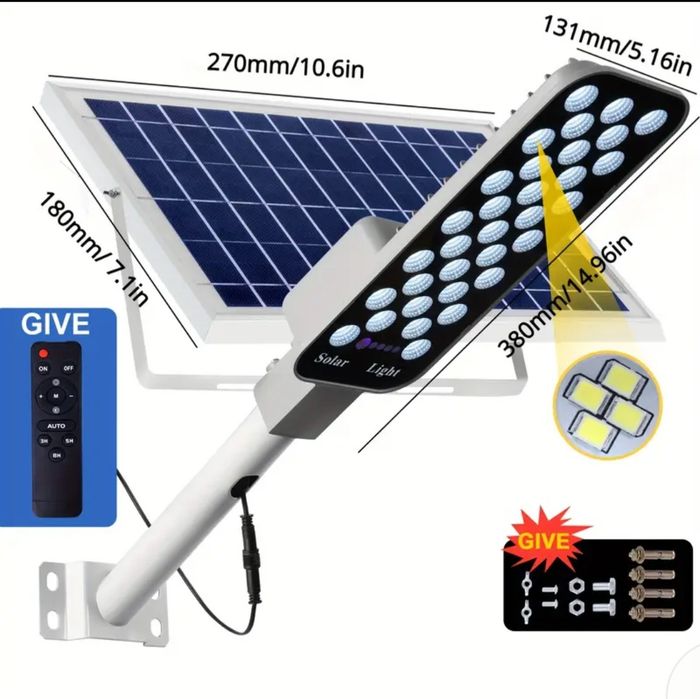 Lampa solara stradala cu telecomanda și suport fixare
