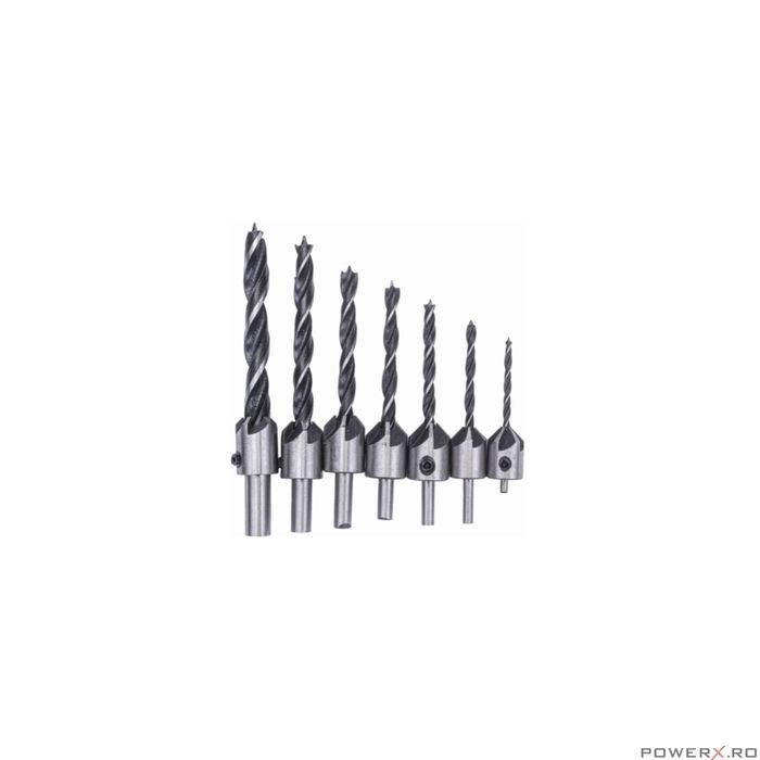 Set 7 burghie pentru lemn, 45 grade 3-120mm Powermat