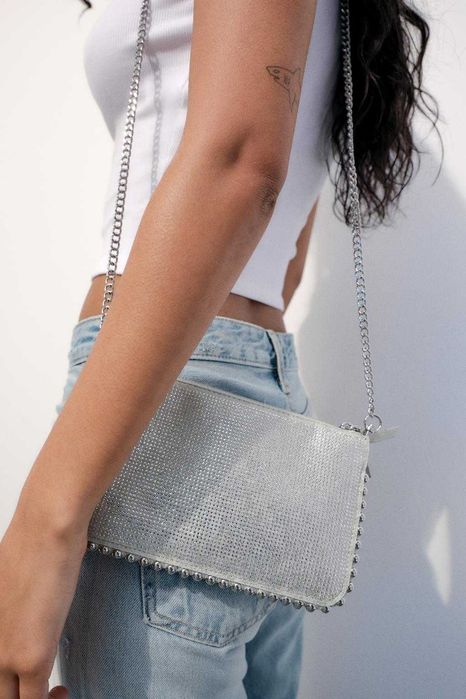 Чанта с камъни за специален повод! Нова с етикет Зара