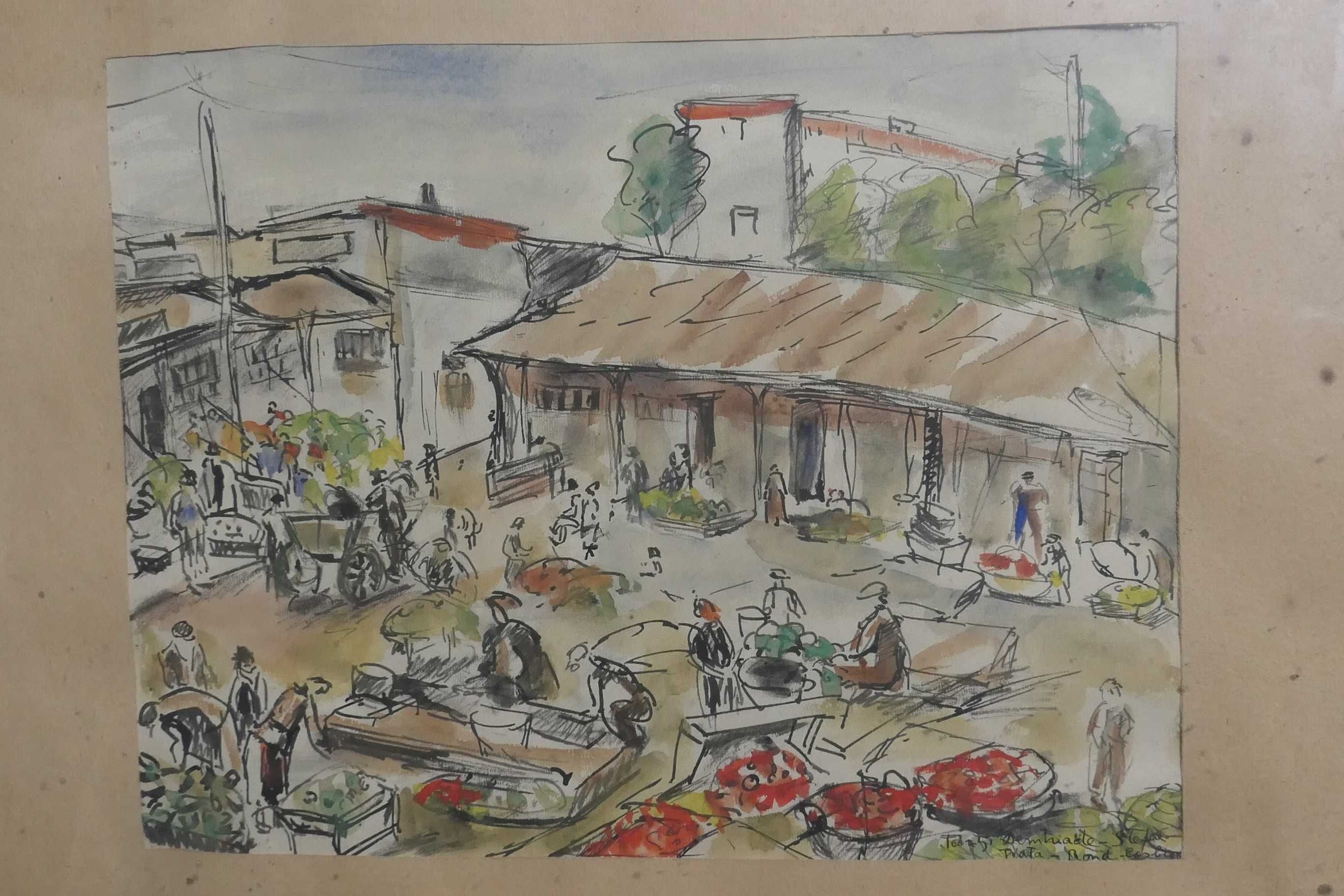 Tantzi Demetriade-Stefan Vechea Piata de flori George Cosbuc 51/45cm