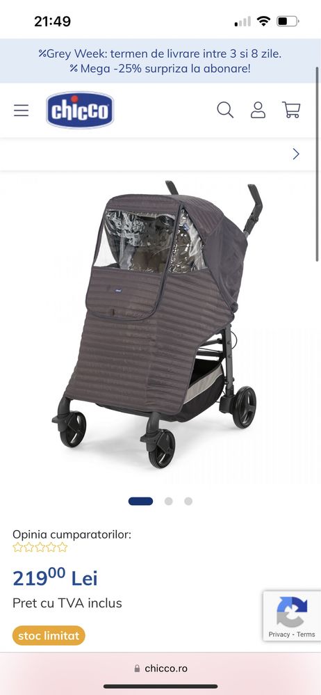 NOU husa protectie matlasata carucior universal Chicco