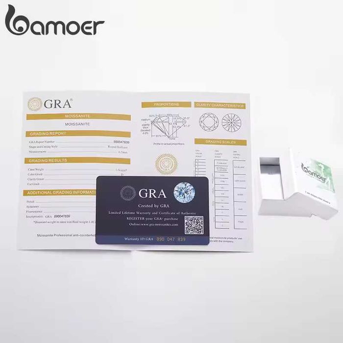 BAMOER 925 Сребърно Хало Колие с Мойсaнит – 0.5ct / 1ct