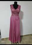 Rochie lunga din voal matase naturala si corset dantela;