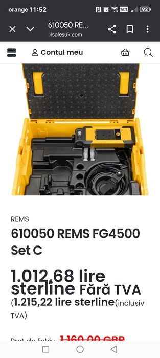 analizor de gaze deardere numit REMS FG 4500 C.