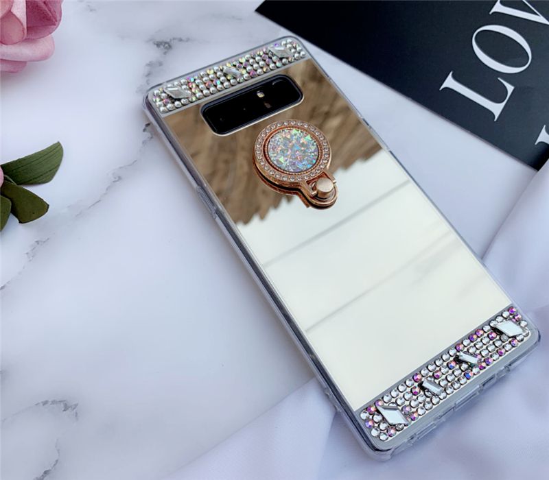 Husa oglinda, pietricele + inel pentru Samsung Galaxy S10+, S10 Plus