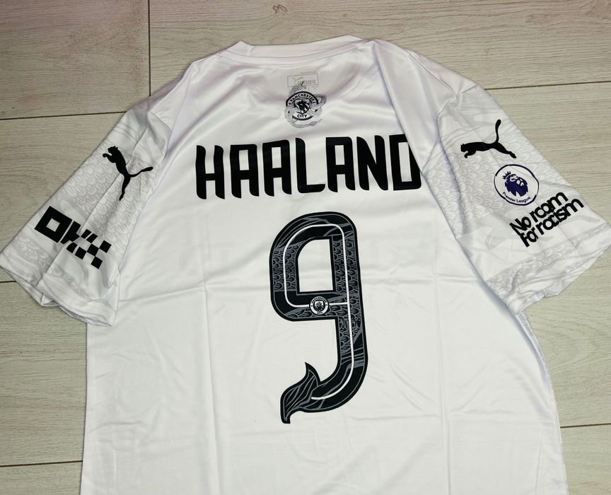 Tricou Manchester city Haaland 9 second kit white 2025
