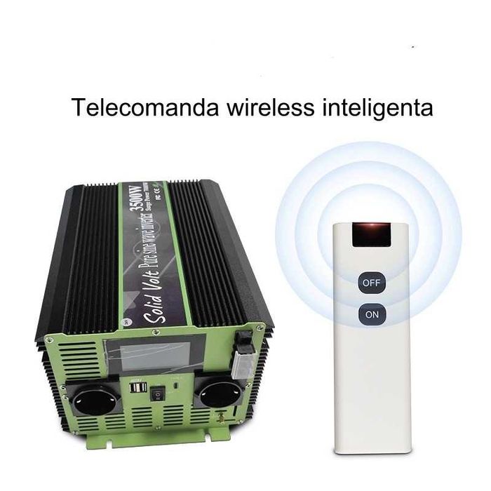 Invertor sinus pur 1000/2000/2500/3000/3500/5000W, 12V/24V, panouri