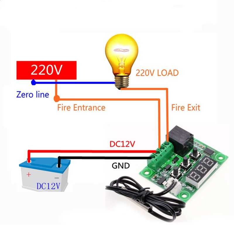 W1209  DC 12V цифров контрол на температурата, термостат