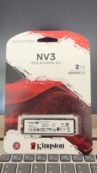 Kingston NV3, 2TB, M.2 2280 NVMe, PCIe 4.0 – Чисто нов