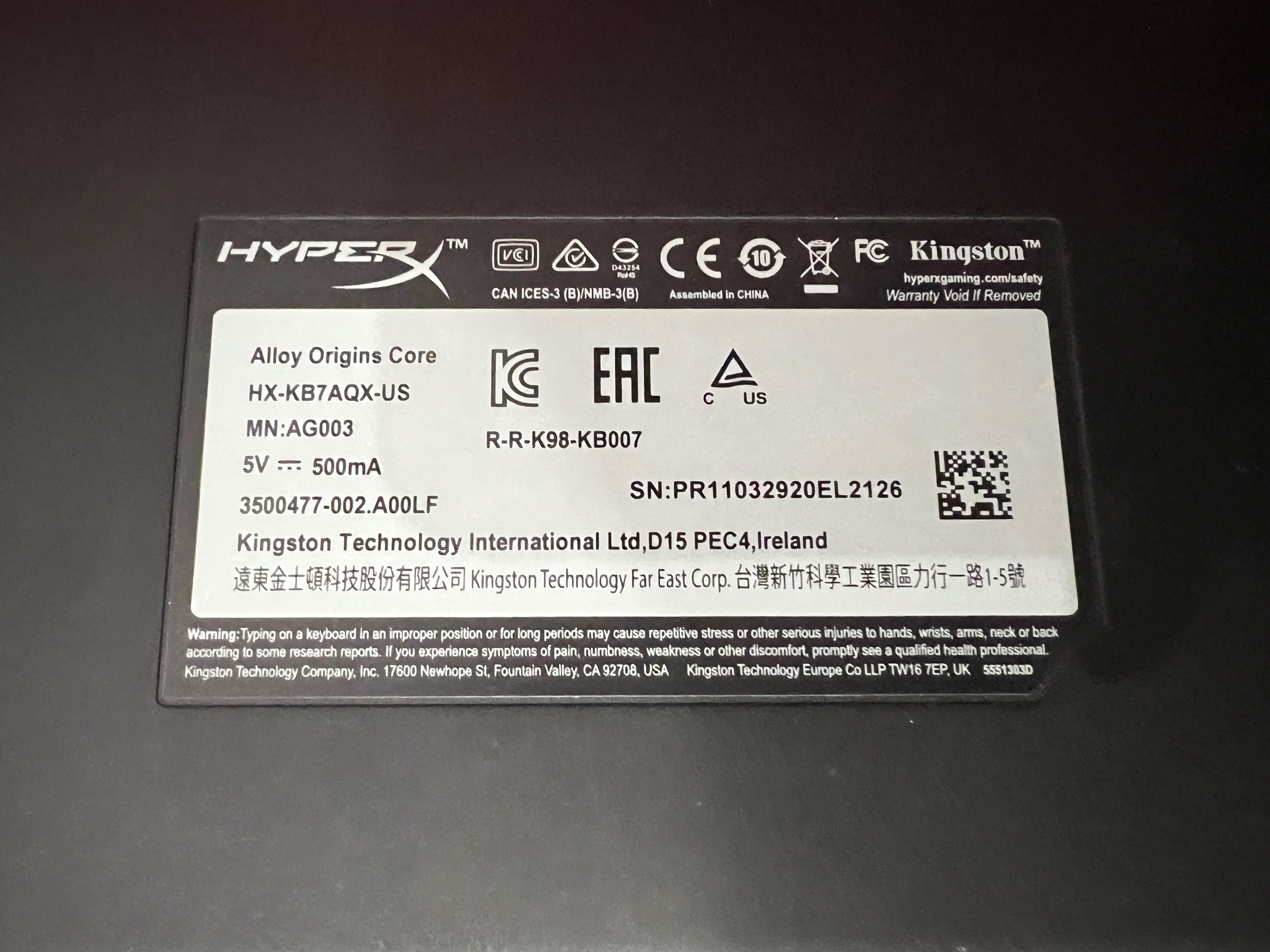 Клавиатура HyperX Aqua