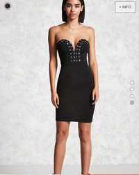 Rochie Forever 21 neagra Lace up sexy mini decoltata mulata Zara