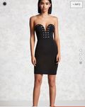 Rochie Forever 21 (Daira-Shop.ro) neagra Lace up sexy mini mulata Zara