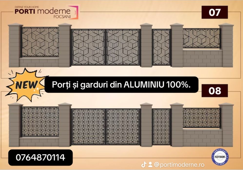 Porți și garduri din aluminiu decupat laser – modele moderne