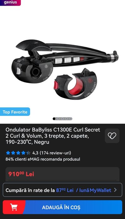 Ondulator de par babyliss stare ca nou
