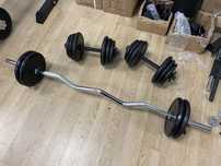 Pachet sala 35 kg noi cauciucate pt acs Gantere reglabile+bara z profi