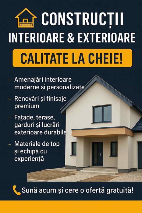 Facem lucrarii de la zero,amenajeri interioare si exterioare