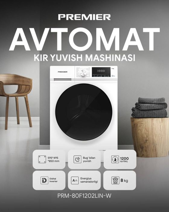 Kir yuvish mashinasi (стиралька) 7 kgli