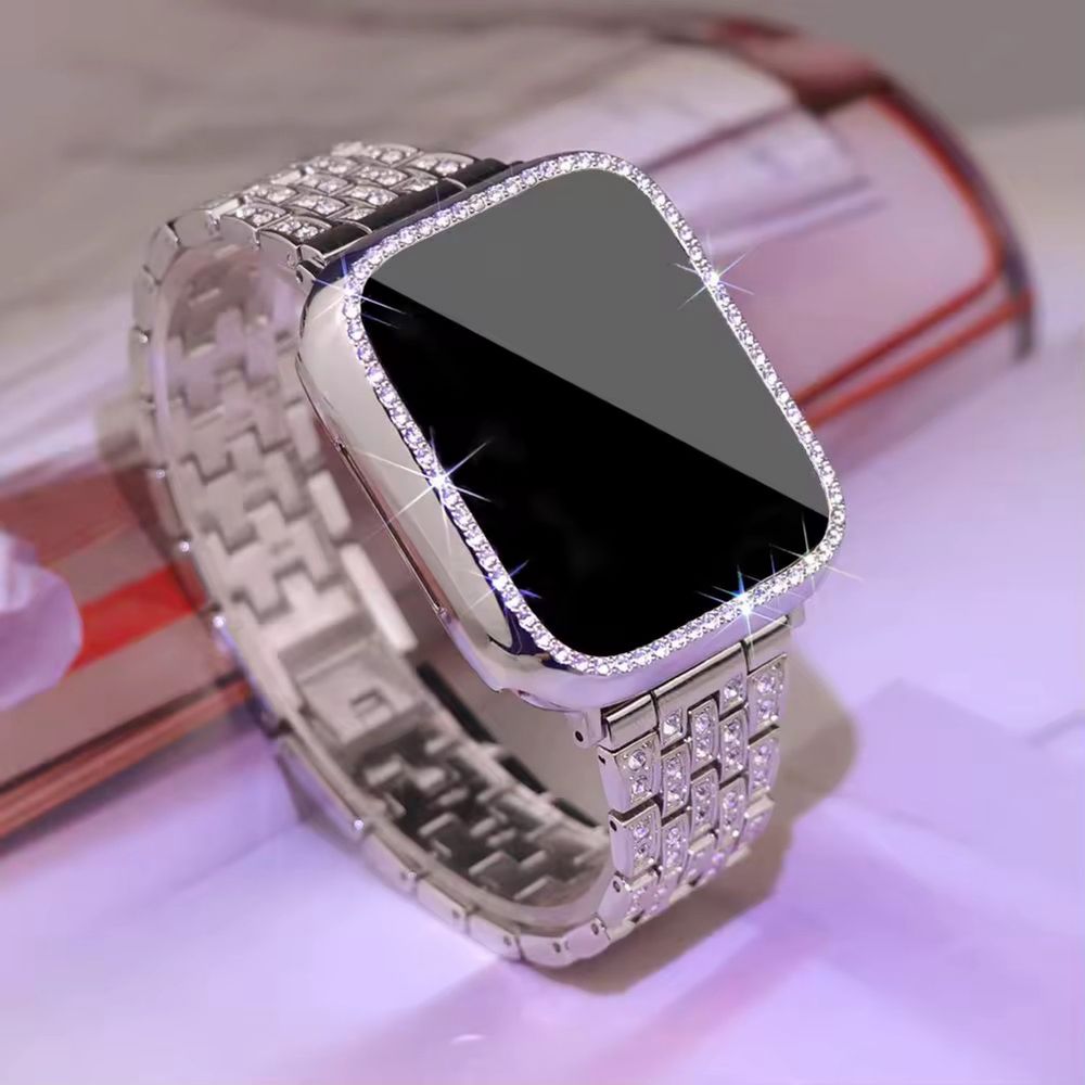 Стоманена каишка с камъчета за Apple Watch ULTRA/SE/10/9/8/7/6/5