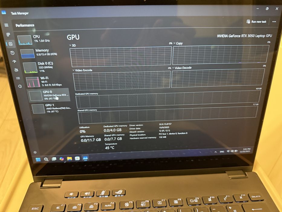 Laptop Asus Flow X13 , Ryzen 7 , 16 GB Ram , RTX 3050
