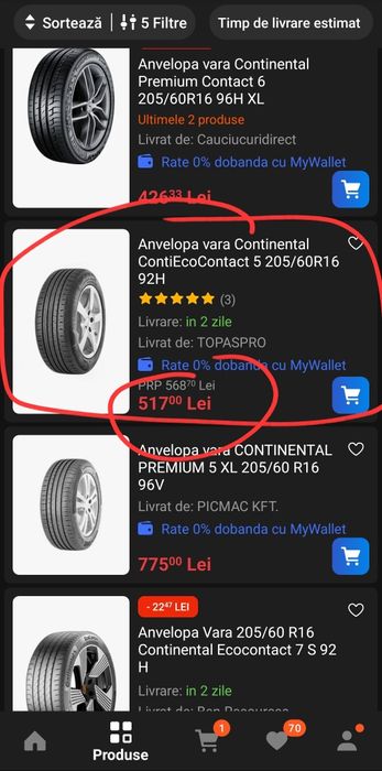 Vand/Schimb 2 Cauciucuri noi Continental R16