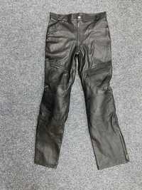 Мъжки черни кожени панталони за мотор от естествена кожа с протектори