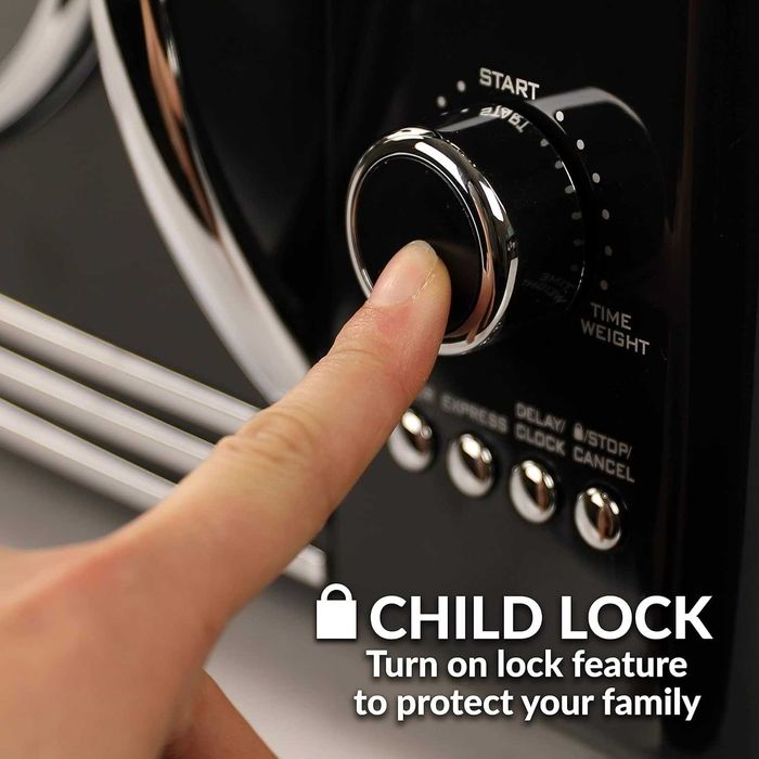 Микровълнова фурна Nostalgia RMO4BK Retro, 800W, 12 настройки, LED