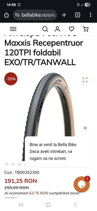2 anvelope Maxxis Receptor noi