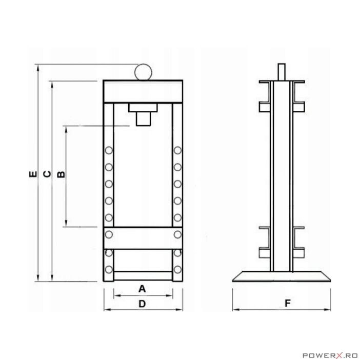 Presa hidro - pneumatica, hidraulica, pneumatica 10 tone Baug