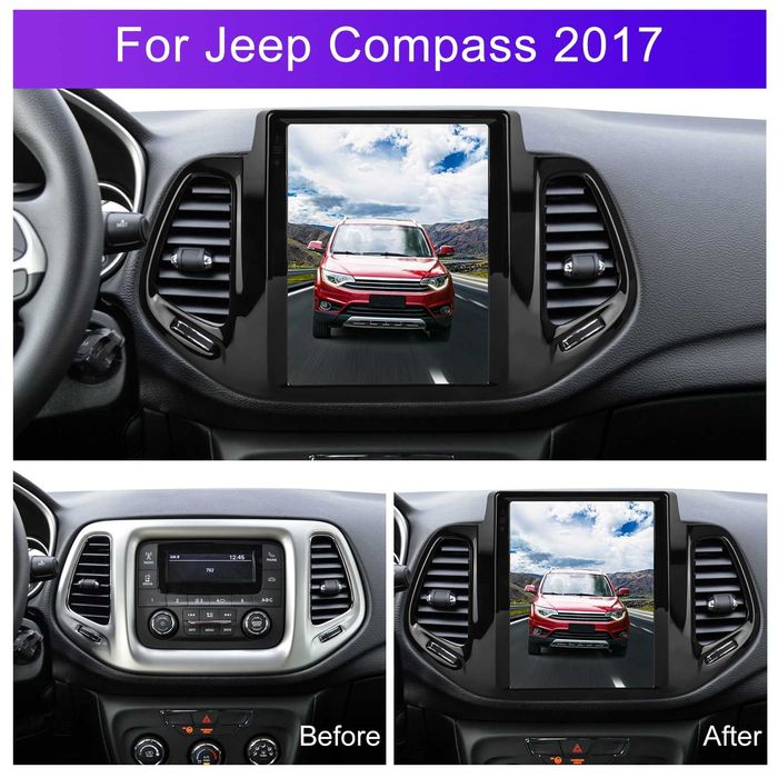 Мултимедия за Jeep Compass 2017 тип TESLA вертикална Навигация 2DIN