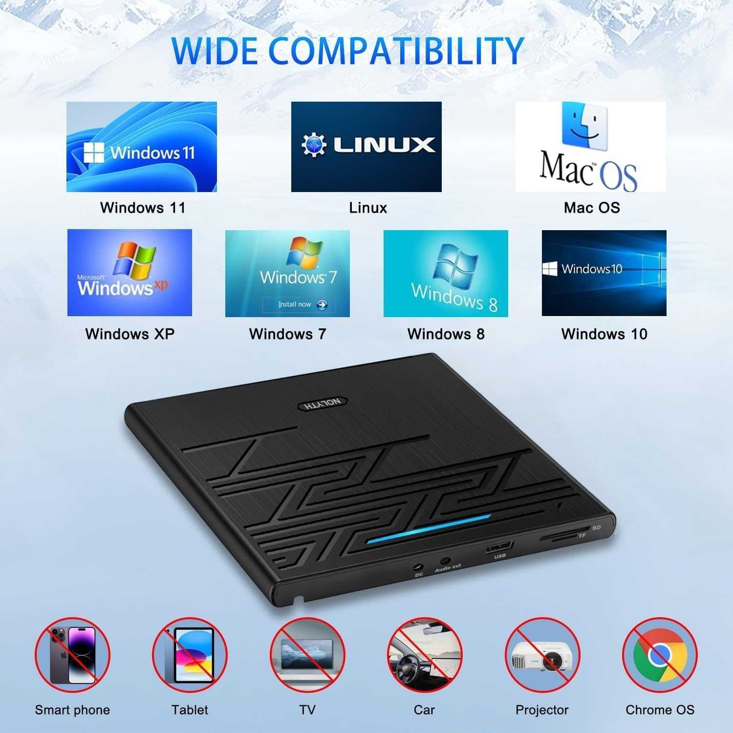Външно DVD/CD записващо устройство, USB 3.0 DVD+/-RW CD+/-RW