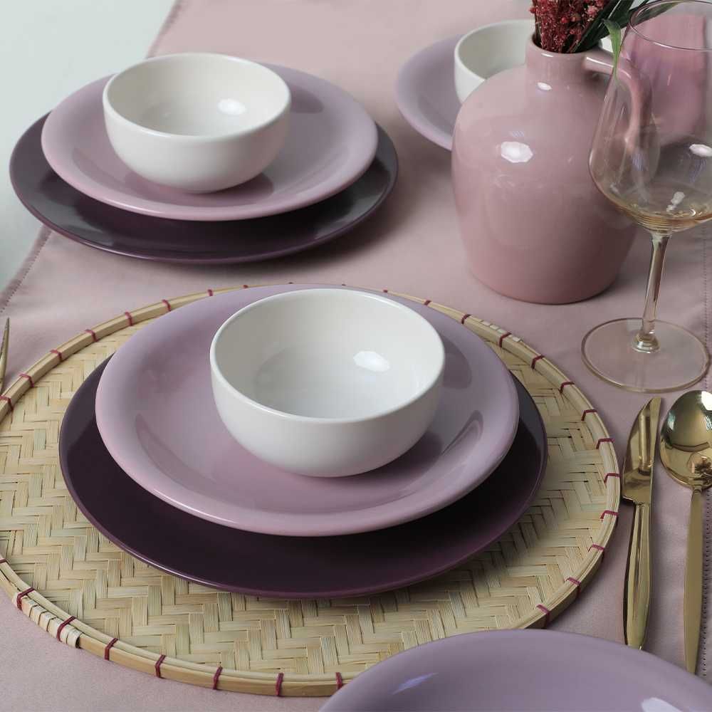 Пълен сервиз за маса, Keramika, 18 части, Керамика, Purple Mix