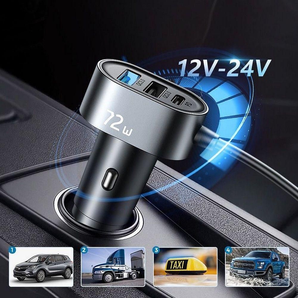 Разклонител за автомобил joyroom jr-cl05 / 5 port 72w