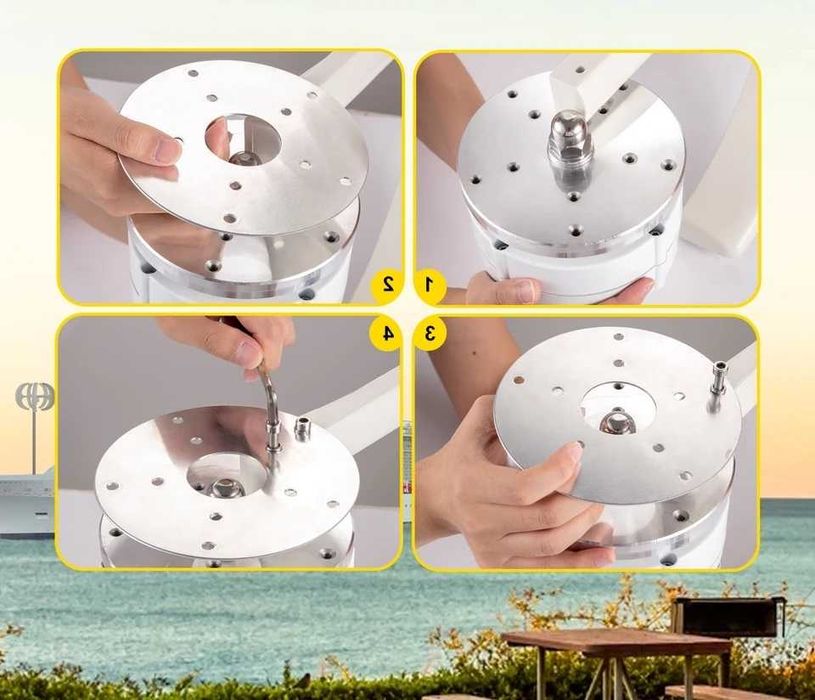 Ветрогенератор Вертикален 600w 12v  вятърна турбина перка слънце ток