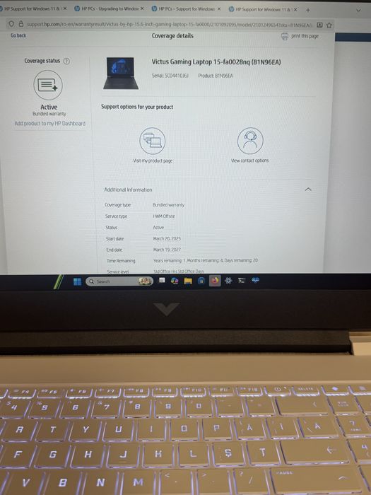 HP Victus 16 RTX 4060 NOU folosit 2 zile Garantie jumate 2027 i7-13620