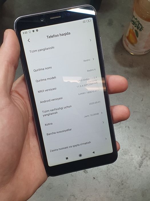 Redmi 6 imei o'tgan