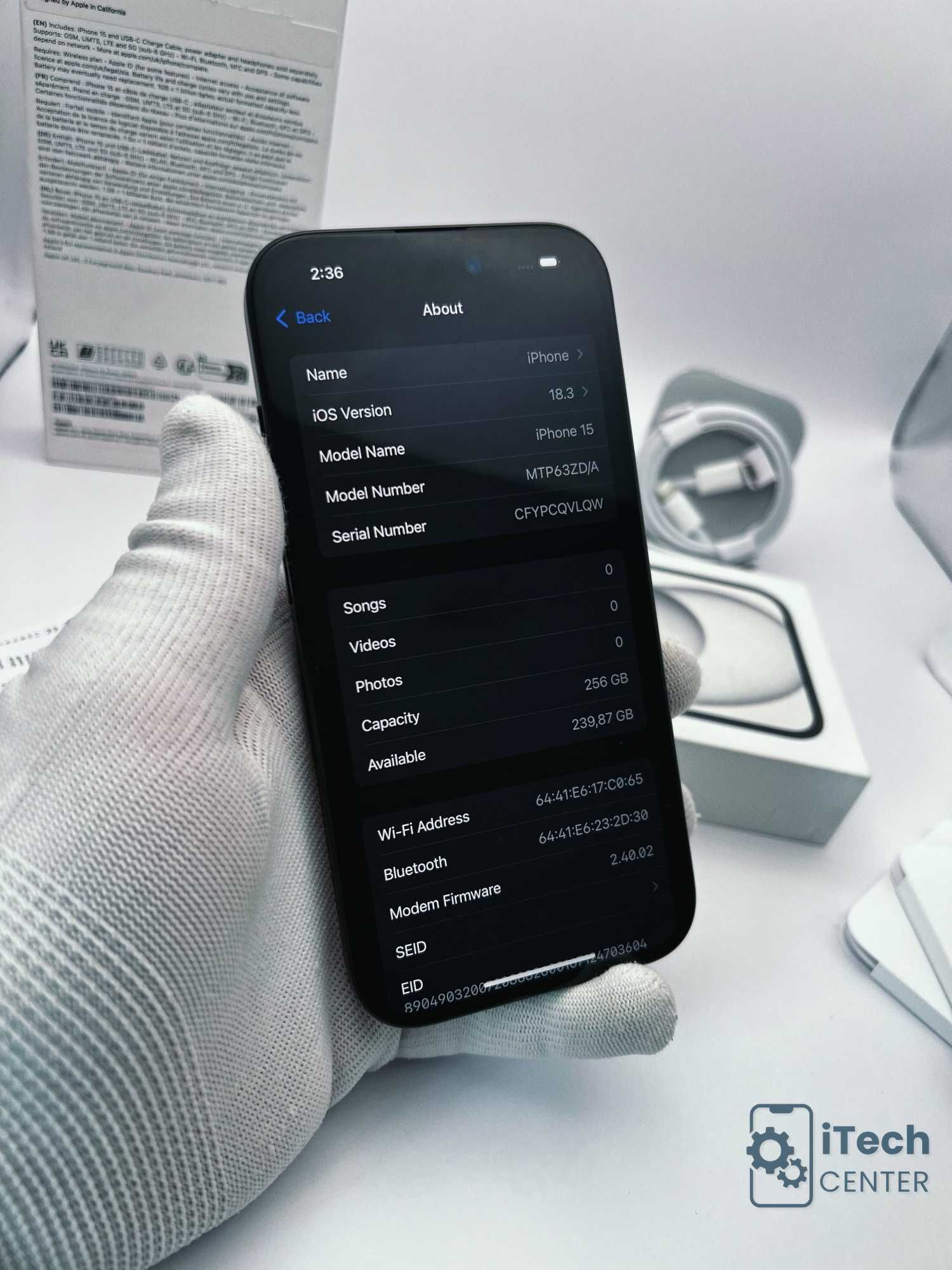 iPhone 15, 256GB, Black, 92% батерия, КАТО НОВ, ГАРАНЦИЯ!